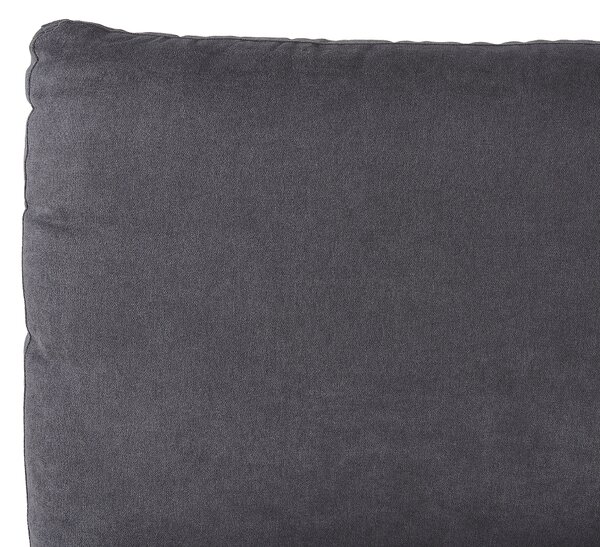 Posteľ tmavosivá ženilkové čalúnenie 140 x 200 cm lamelový rošt hrubé vystužené čelo spálňa