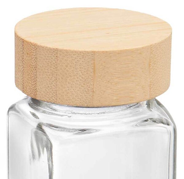 Usporadejto.cz Hranatá korenička s bambusovým viečkom DECOR, 120 ml (1 ks)
