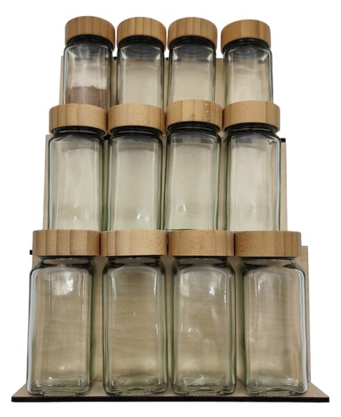 Usporadejto.cz Hranatá korenička s bambusovým viečkom DECOR, 120 ml (1 ks)