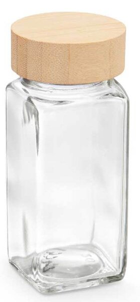 Usporadejto.cz Hranatá korenička s bambusovým viečkom DECOR, 120 ml (1 ks)