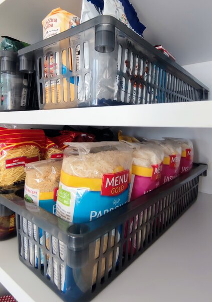 Usporadejto.cz Úložný kôš, box a organizér extra hlboký 50cm x 20cm INVA, dymový