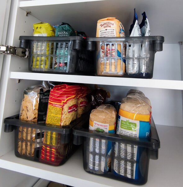 Usporadejto.cz Úložný kôš, box a organizér extra hlboký 50cm x 20cm INVA, dymový