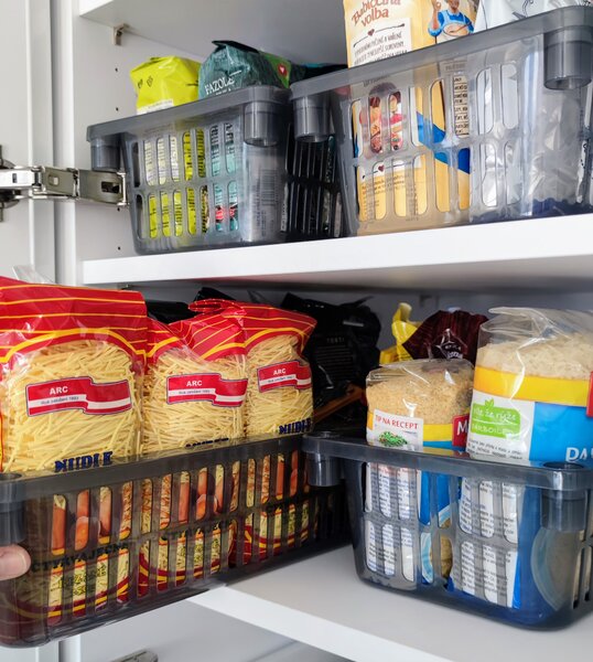Usporadejto.cz Úložný kôš, box a organizér extra hlboký 50cm x 20cm INVA, dymový