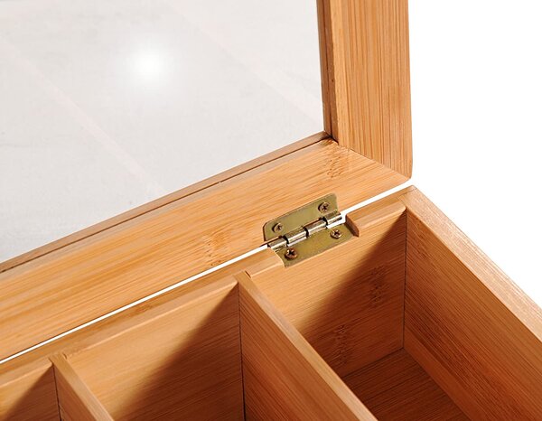 Kesper 58900 Organizér na čaje 5 priehradiek bambus 36 x 20 x 9 cm