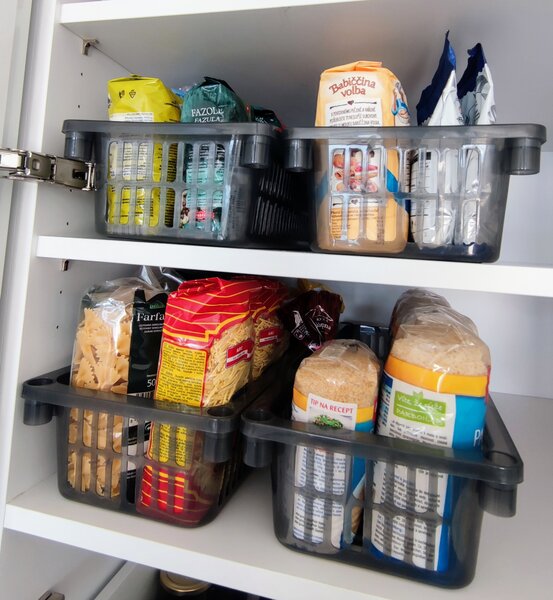 Usporadejto.cz Úložný kôš, box a organizér extra hlboký 50cm x 20cm INVA, dymový