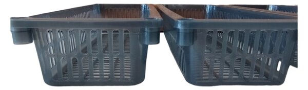 Usporadejto.cz Úložný kôš, box a organizér extra hlboký 50cm x 20cm INVA, dymový