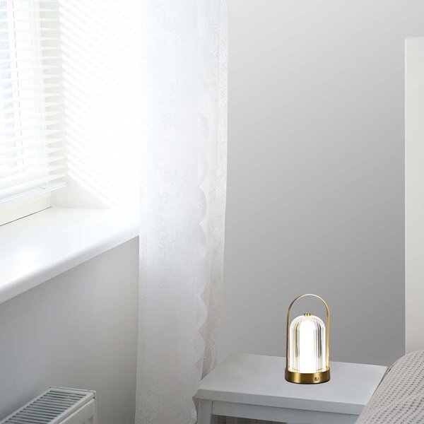 Zlatá LED stolová nabíjacia lampa 225mm 1W – LED lampičky a baterky > Stolové LED lampičky