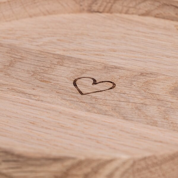 Drevený podnos Heart Ø 16 cm