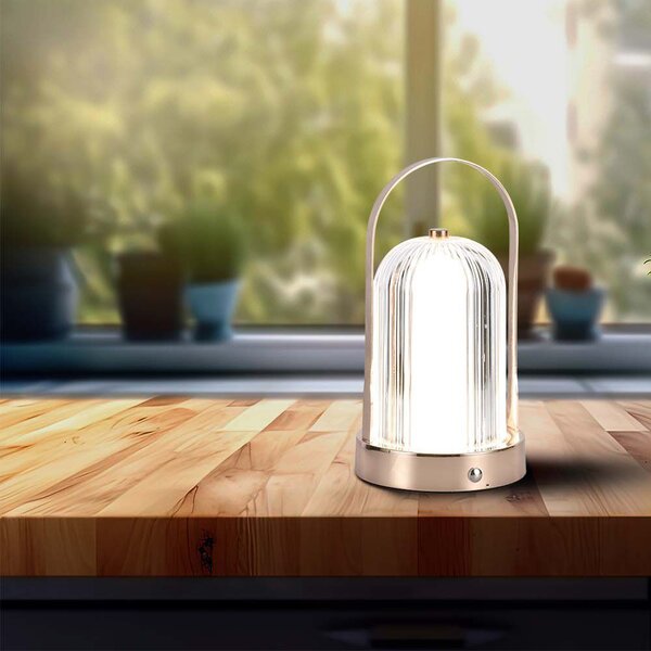 Bronzová LED stolová nabíjacia lampa 225mm 1W – LED lampičky a baterky > Stolové LED lampičky