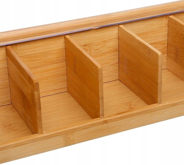 5five Simply Smart Drevený organizér na čaj Modern, 36x11x9,5 cm