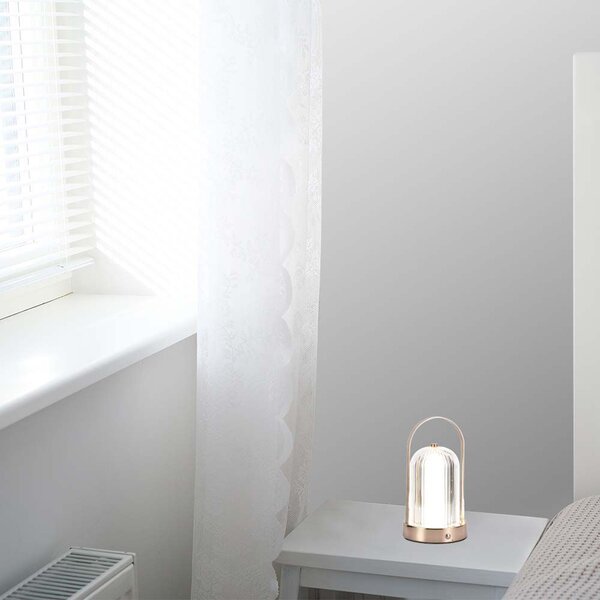 Bronzová LED stolová nabíjacia lampa 225mm 1W – LED lampičky a baterky > Stolové LED lampičky