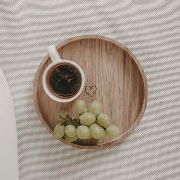 Drevený podnos Heart Ø 16 cm