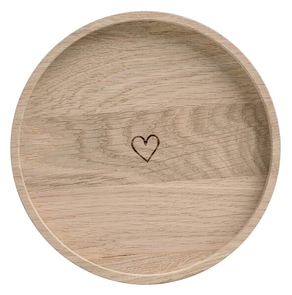 Drevený podnos Heart Ø 16 cm