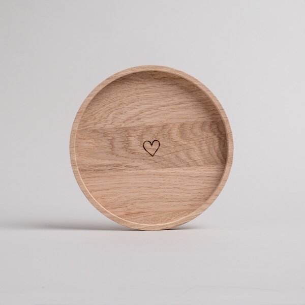 Drevený podnos Heart Ø 16 cm