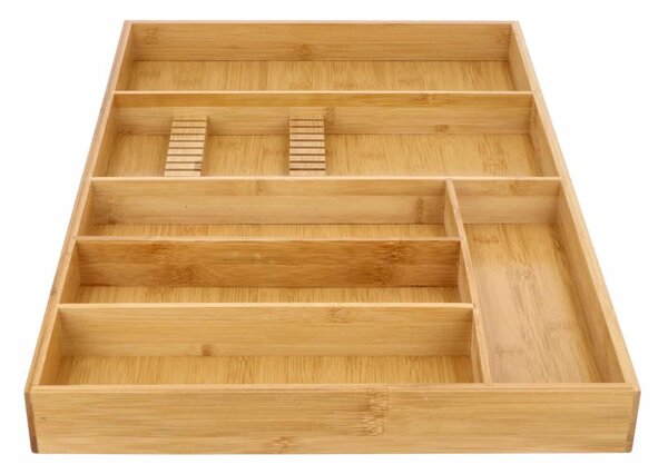 5Five® Organizér na príbory, bambusový príborník s priestorom na nože TIROIR, 58 x 38 cm