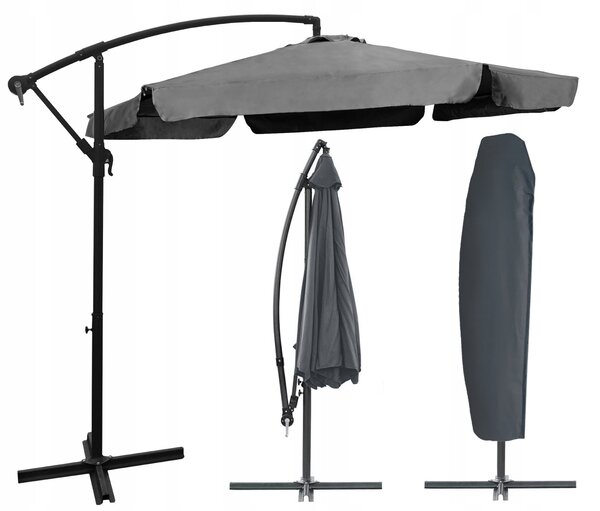 Dekorstudio Veľký záhradný slnečník Dallas- 350 cm - tmavo sivý
