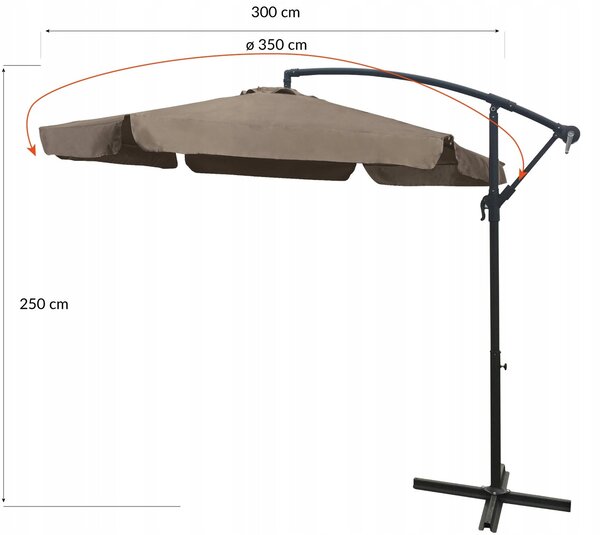 Dekorstudio Veľký záhradný slnečník Dallas - 350 cm - béžový