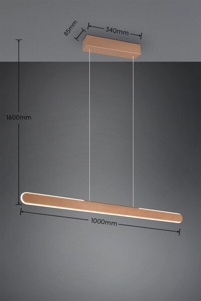 Trio T343310165 LED závesné stropné svietidlo HELIOS | 28W integrovaný LED zdroj | 3300lm | 2700-6500K