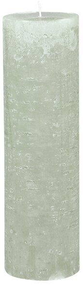 Rustikálna stĺpová sviečka v zelenkavej farbe 35x10 cm Chic Antique 33776