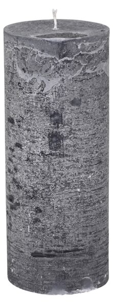 Rustikálna stĺpová sviečka v sivej farbe 25x10 cm Chic Antique 34222