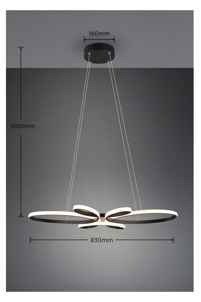Trio T345619132 LED závesné stropné svietidlo FLY | 32W integrovaný LED zdroj | 3900lm | 3000K
