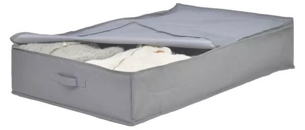 Goodhome Textilný úložný box na oblečenie a obliečky, CASTEL 93x55x19, sivý