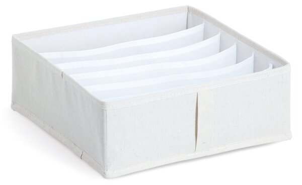 Zeller Present Organizér na spodnú bielizeň, WHITY, štvorec so 6 priehradkami, 30x30x11 cm