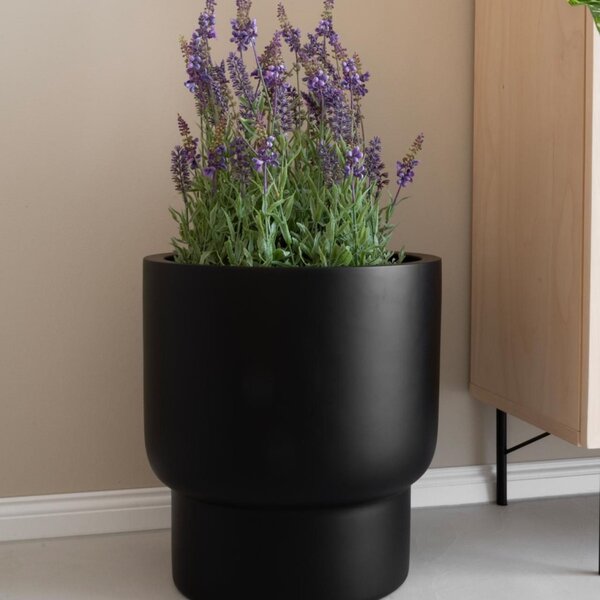 Kvetináč LIVELLO, sklolaminát, výška 41 cm, čierny