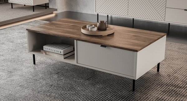 KONDELA Konferenčný stolík, kašmír/dub castello, EYCO 2S/110