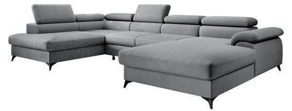 KONDELA Rozkladacia sedacia súprava, sivá, ľavá, POLY ROH U