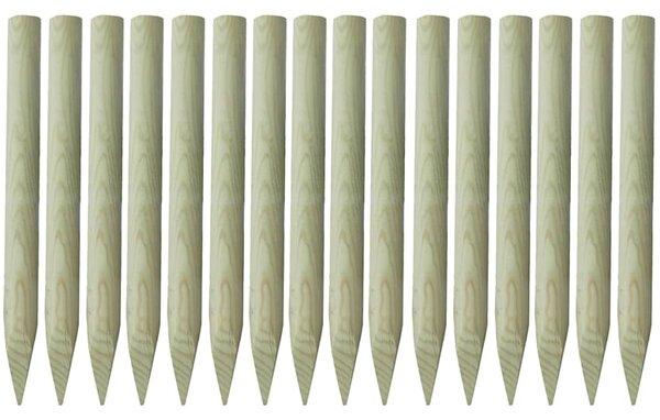 Plotové stĺpiky s hrotom 16 ks, impregnované drevo 100 cm