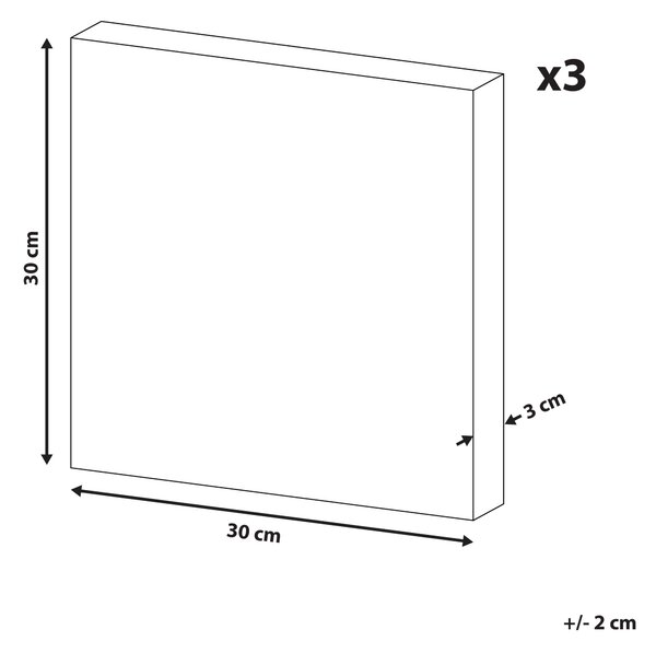 Sada 3 obrazov na plátne viacfarebná nylon MDF 30 x 30 cm štvorcový tvar motív dinosaurov moderný štýl detská izba