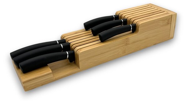 Usporadejto.cz Stojan na nože, organizér do zásuvky - na 14 nožov, bambusový MAESTRO 45 x 11,5 x 8,5 cm