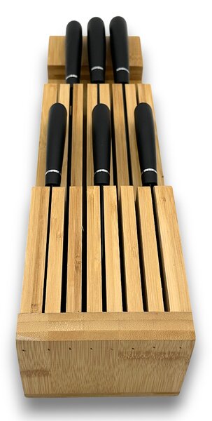 Usporadejto.cz Stojan na nože, organizér do zásuvky - na 14 nožov, bambusový MAESTRO 45 x 11,5 x 8,5 cm