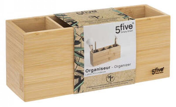 5Five® Bambusový organizér, stojan, 4 priehradky na stojace predmety, SELENA
