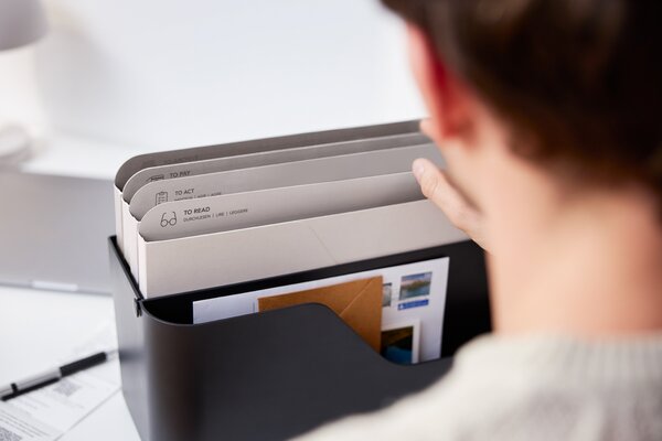 Rotho Súprava – Organizér na poštu + Archivačný box - myPAPER čierny