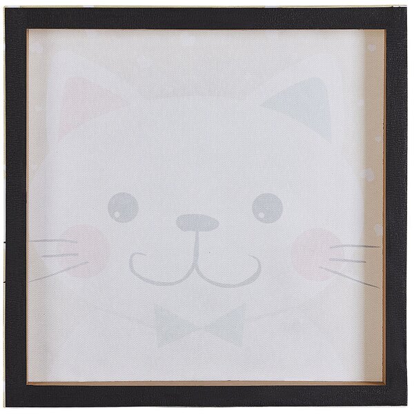 Sada 4 obrazov na plátne viacfarebná nylon MDF 30 x 30 cm štvorcový tvar motív zvierat moderný štýl detská izba