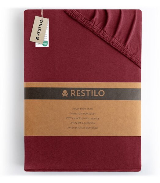 Vínová napínacia plachta jersey 180x200 cm Amber – Restilo
