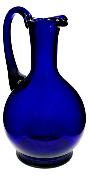 Sklenený modrý džbán s úzkym hrdlom 700 ml