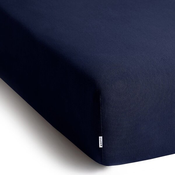 Tmavomodrá napínacia plachta jersey 140x200 cm Amber – Restilo