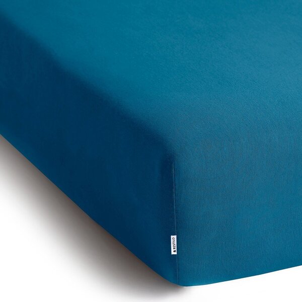 Napínacia plachta jersey v petrolejovej farbe 180x200 cm Amber – Restilo