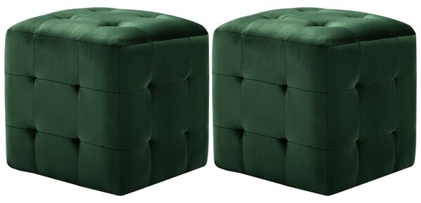 Nočné stolíky 2 ks zelené 30x30x30 cm zamatová látka