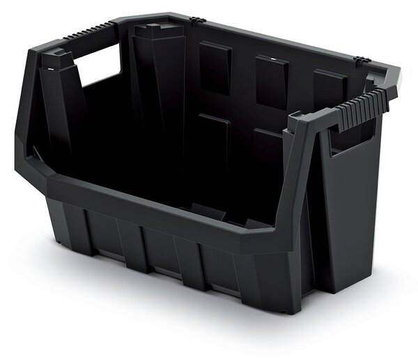 Prosperplast Dílenský úložný box se skosenou hranou HEAVY DUTY, černý 58x38x34 XL