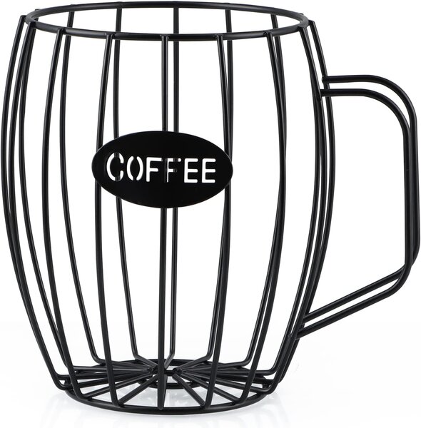 QUTTIN Organizér na kapsuly na kávu, dekoratívny kovový kôš v tvare hrnčeka BIG COFFEE