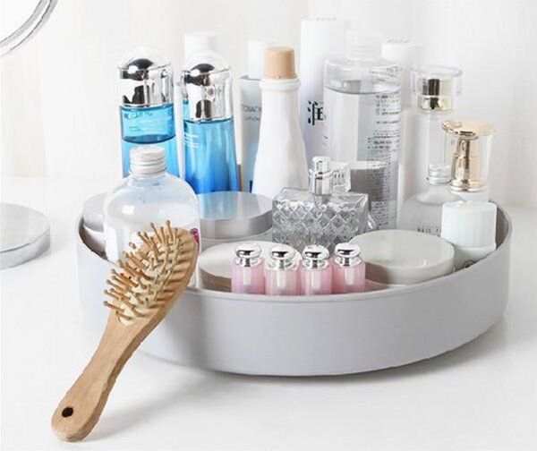 VERK GROUP Otočný organizér, otočná miska, LAZY SUSAN, otočná o 360°, priemer 22 cm - biela