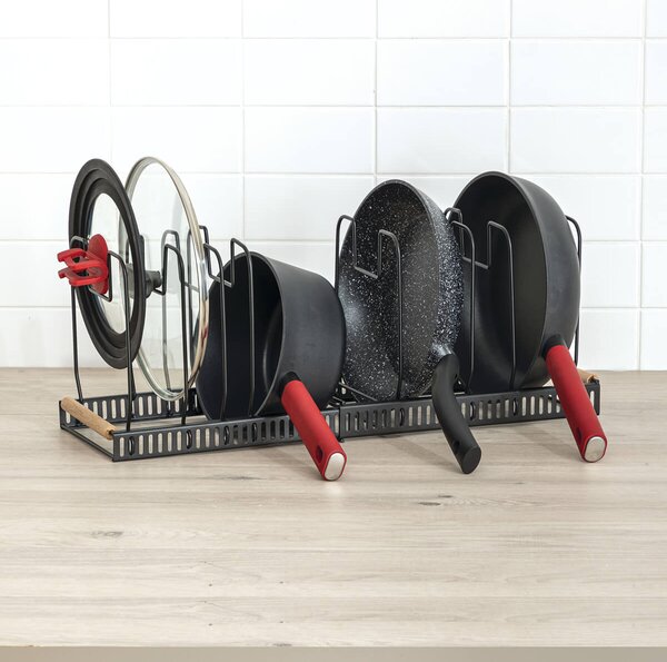 JJA Organizér, stojan na pokrievky, hrnce aj panvice, výsuvný, 8 pozícií