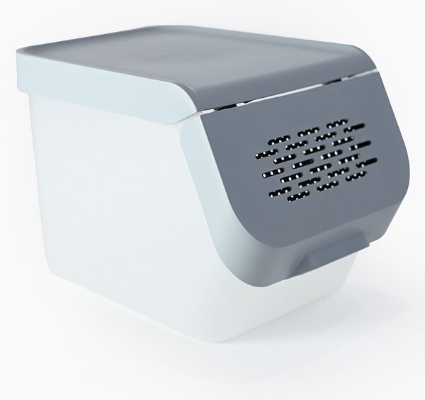 ALTOM Úložný box na zemiaky a cibuľu s vetraním, sivý (10 l)