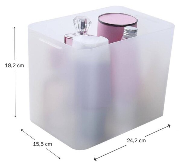 Plastový úložný organizér Pure Box A5 vysoký, mliečny