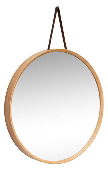 Nástenné zrkadlo s bambusovým rámom ø 60 cm Mood – Hübsch