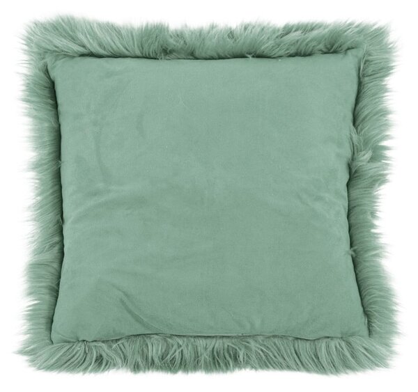 Zelený vankúš Tiseco Home Studio Sheepskin, 45 × 45 cm